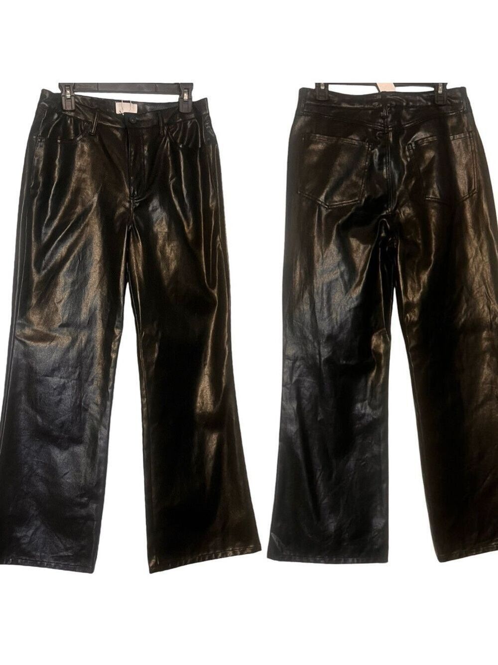 NWT $99 Everlane EVERY Coated Cotton Faux Leather Straight-Leg Pants – Varied - Picture 3 of 10